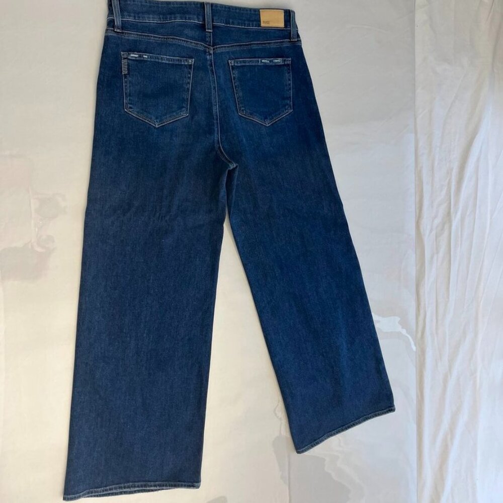 PAIGE Anessa 31 Women’s High Rise Wide Leg Jeans Size 32 Blue - Picture 4 of 8